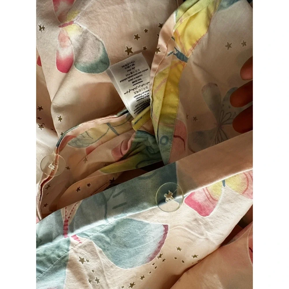 Pottery Barn Kids Butterfly Stars Twin Duvet 68x86 Pillow Sham 20x26 Bedding